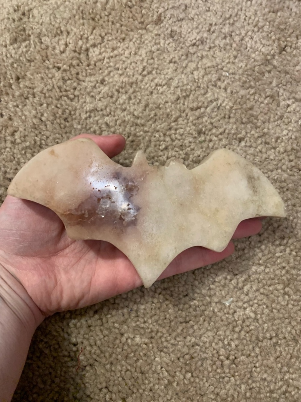 Bat-Shaped Pink Amethyst Druzy Crystal